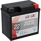 CARTEC Motorradbatterie YTX5L-BS, 4Ah, 80A, Gel...