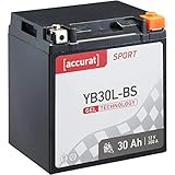 Accurat Motorradbatterie YB30L-BS - 12V, 30Ah,...