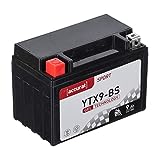 Accurat Motorradbatterie YTX9-BS - 12V, 9Ah, 130A,...