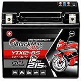 BlackMax YTX12-BS Motorradbatterie GEL 12V 12Ah...