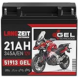 LANGZEIT 51913 GEL Motorradbatterie 12V 21Ah...
