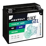 HeyVolt GEL Motorradbatterie 12V 20Ah 52014 82000...