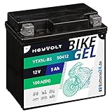 Batterie24.de HeyVolt GEL Motorradbatterie 12V 5Ah...
